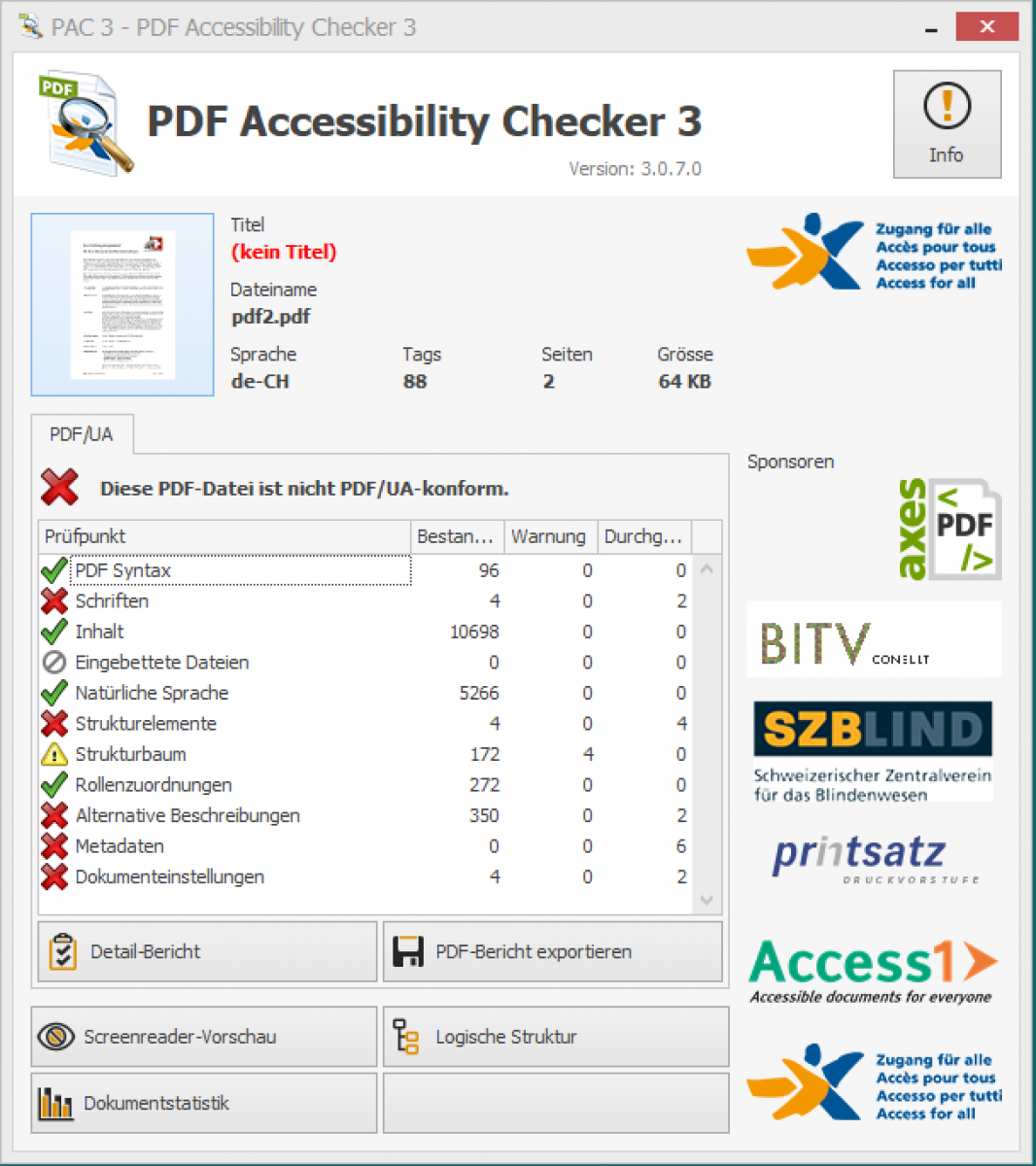 Resultat von PAC-3 für pdf2